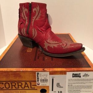 Corral size 10 red ankle boots